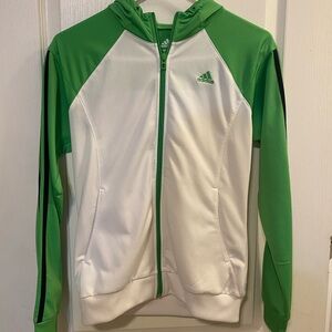 Adidas Jacket Green, white and black. Size Small
